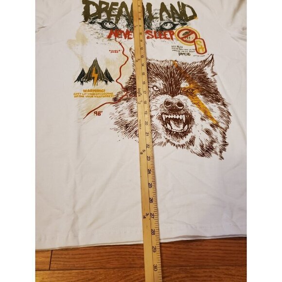 Dreamland‎ Graphic Tee T-shirt Men's Size X-Large White Wolves Streetwear NWT - Picture 6 of 7